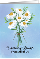 From All of Us Wedding Anniversary Blessings Bouquet of Daisies card