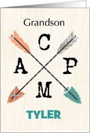 Grandson Camp Personalize Name Arrows card