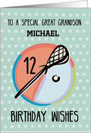 Great Grandson 12th Birthday Lacrosse Sport Personalize Name card