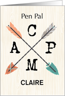 Pen Pal Camp Personalize Name Arrows card