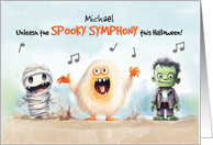 Customizable Name Halloween Singing Musical Monsters card