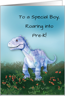 Boy Starting Pre-K Dinosaur card