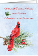 Administrative Assistant Appreciation Business Christmas Red Cardinal card