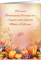 Supplier Business Thanksgiving Bountiful Appreciation card