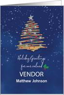 For Vendor Christmas Tree Customizable Name card
