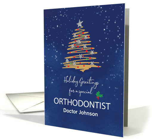 For Orthodontist Christmas Tree Customizable Name card (1792626)