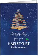 From Hair Stylist Christmas Tree Customizable Name card