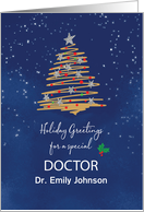 For Doctor Christmas Tree Customizable Name card