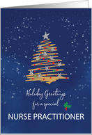 For Nurse Practitioner Christmas Tree on Navy card