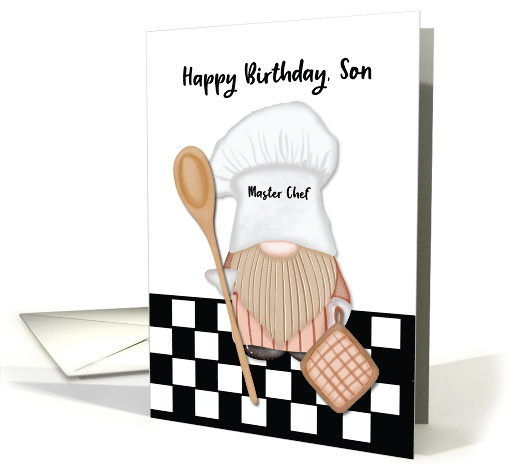 Son Birthday Whimsical Gnome Chef Cooking card (1796104)