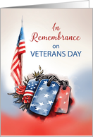 In Remembrance on Veterans Day Dog Tags card