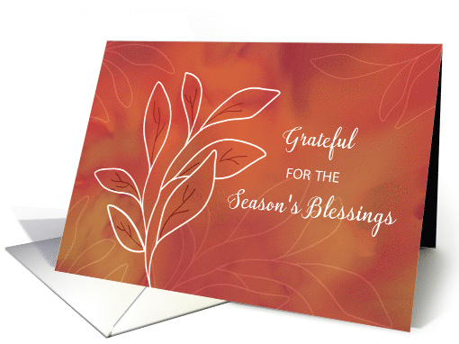 Religious Thanksgiving Warm Watercolor with White Branch card