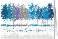 In Loving Remembrance Winter Trees and Lone Deer card