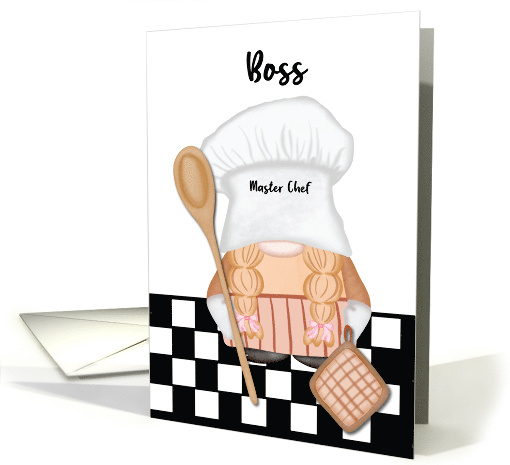 Boss Birthday Whimsical Gnome Chef Cooking card (1813328)