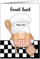 Great Aunt Birthday Whimsical Gnome Chef Cooking card