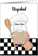 Stepdad Birthday Whimsical Gnome Baker Baking card