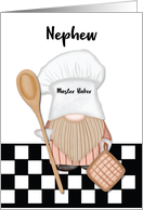 Nephew Birthday Whimsical Gnome Baker Baking card
