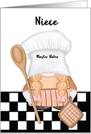 Niece Birthday Whimsical Gnome Baker Baking card