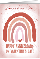 Custom Relation Anniversary on Valentines Day Soft Pink Red Rainbow card