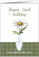 April Birthday Daisy Birth Month Flower card