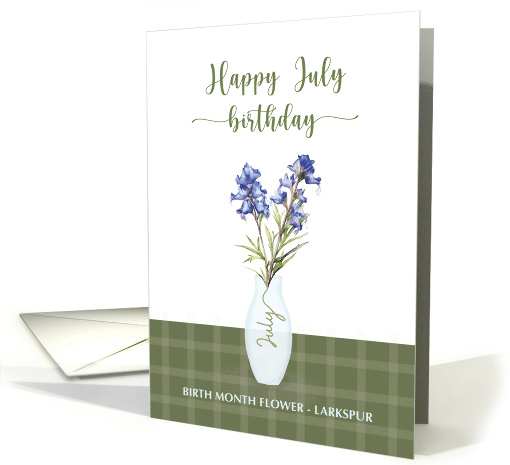 July Birthday Larkspur Birth Month Flower card (1823082)