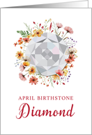 April Diamond Birthday With Wildflowers card