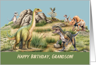 Grandson Birthday Baby Dinosaur Lifelike World card