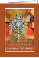 Priest Ordination Congratulations Monstrance with Host card