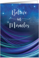Recovery Journey Support Believe in Miracles Navy with Swirls card
