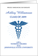 Nursing Graduation Announcement with Symbol card