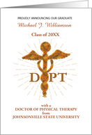 Doctor of Physical Therapy Graduation Announcement Medical Symbol card