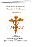 Masters in Occupational Therapy Graduation Announcement Medical Symbol card