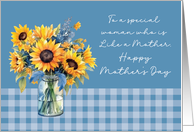 Like A Mother Mother’s Day Sunflowers in Mason Jar Dusty Blue card