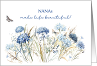Nana Mothers Day Dusty Blue Wildflowers card