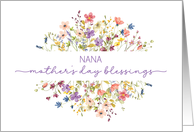 Nana Mother’s Day Blessings Surrounded by Delicate Wildflowers card