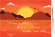 Fathers Day to Son in Law With Inspirational Sunrise Landscape card