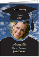 Congrats on Your Law Degree Graduation with Photo, Cap and Tassel card