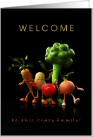 Welcome to this Crazy Family Daughter-In-Law Veggies posing card