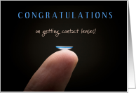 Congrats on Getting Contact Lenses With Finger Lens card