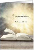 Biblical Literature Congrats Grad on MA Degree with Book God Beams card