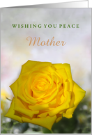 For Mom Any Relation Remembrance of Husband’s Passing with Yellow Rose card