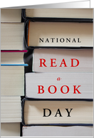 National Read A Book Day September 6 with Stack of Big Books card