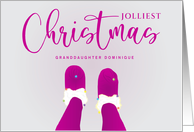 Jolliest Christmas with Magenta Pink Elf Tights and Light Up Shoes card