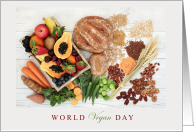 World Vegan Day Nov 1 with Fruits Veggies Grains and nuts card