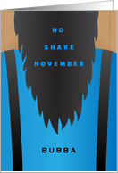 No Shave November with Black Beard and Blue Shirt and Suspenders card