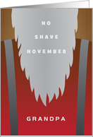 No Shave November with White Beard and Red Shirt and Suspenders card