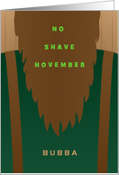 No Shave November with Brown Beard and Green Shirt and Suspenders card