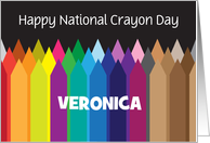 National Crayon Day with Colorful Crayons and Any Name card