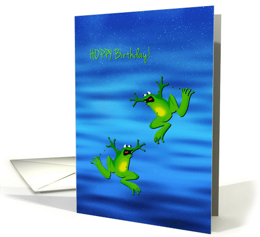 Hoppy Birthday Cute Frogs card (1657392)