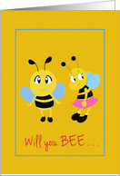 Valentine’s Day Be My Valentine Two Cute Bees card